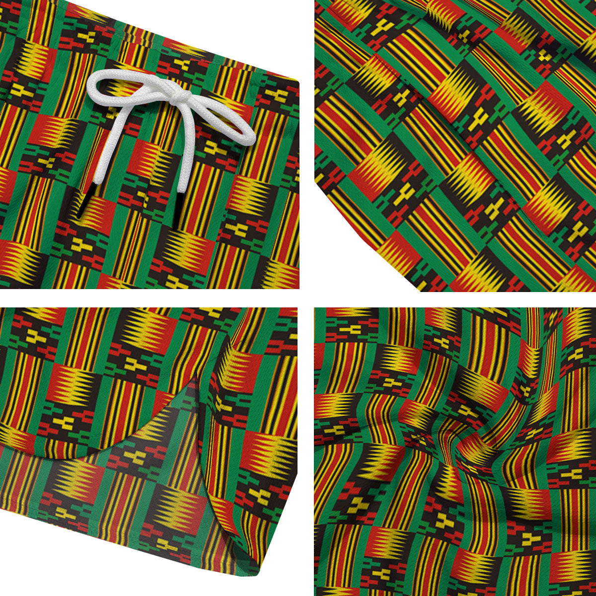 Pattern Kente Print Men's Running Shorts-grizzshop