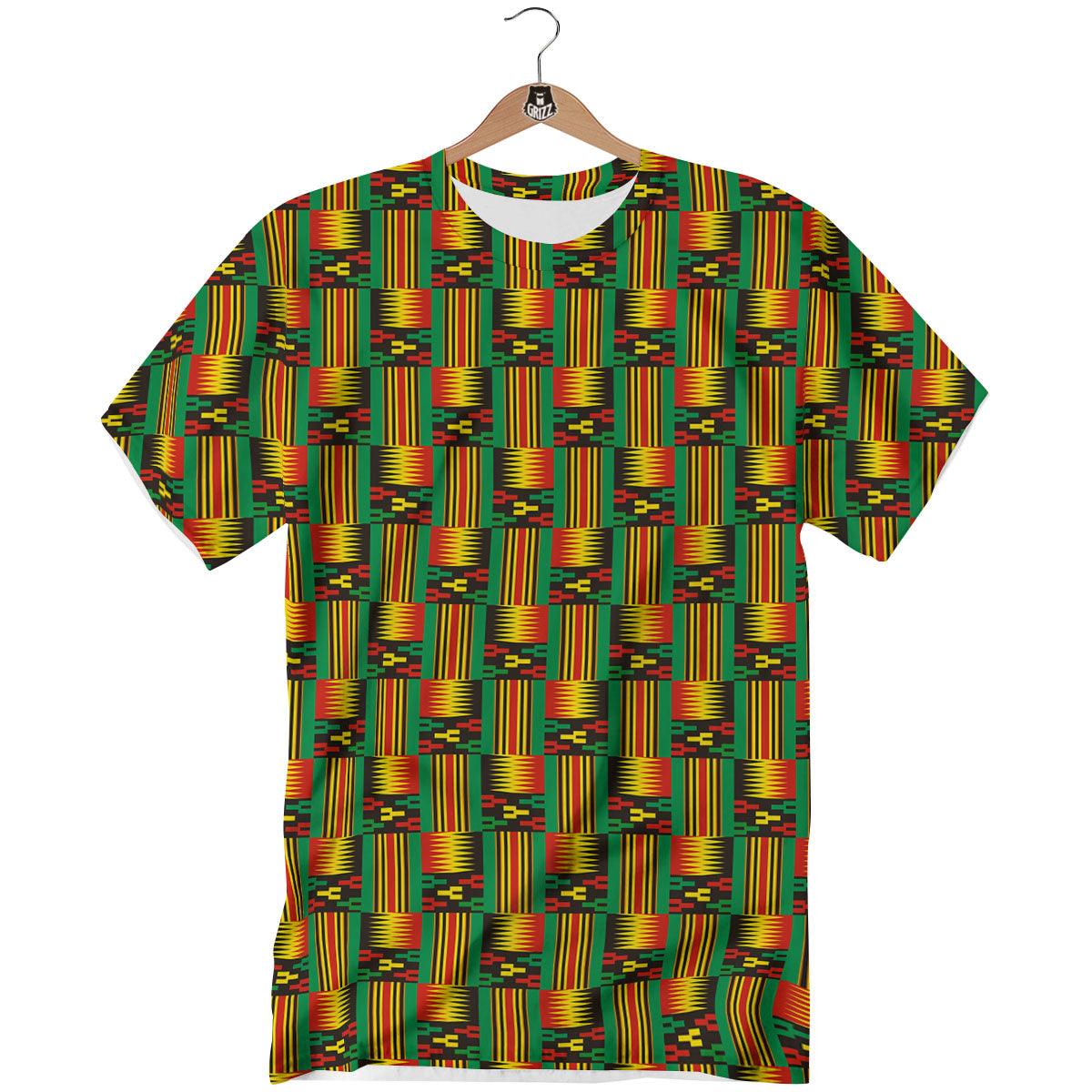 Pattern Kente Print T-Shirt-grizzshop