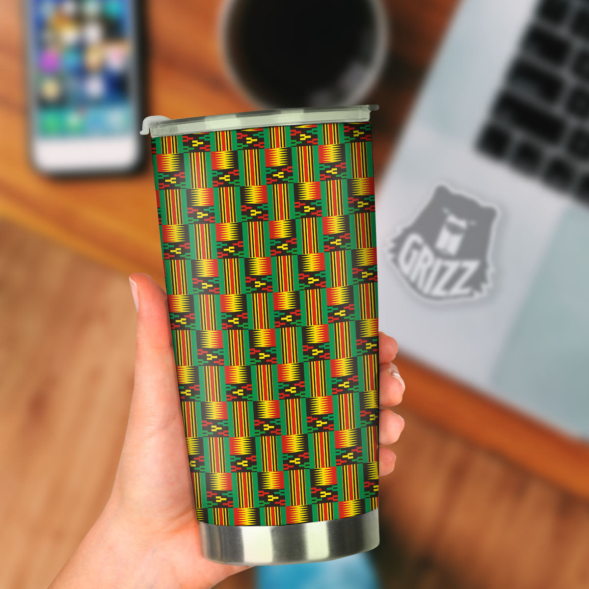Pattern Kente Print Tumbler-grizzshop