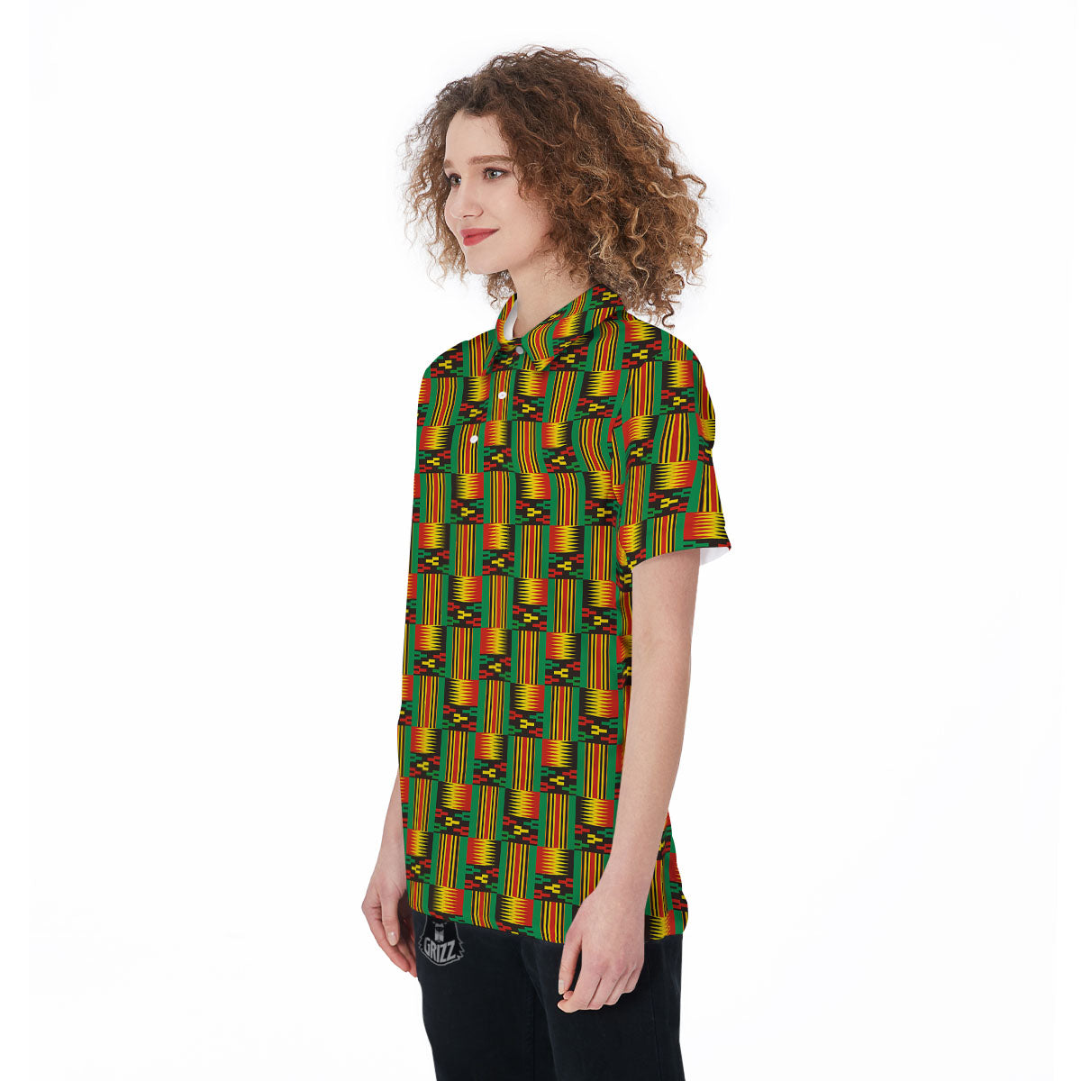 Pattern Kente Print Women's Golf Shirts-grizzshop