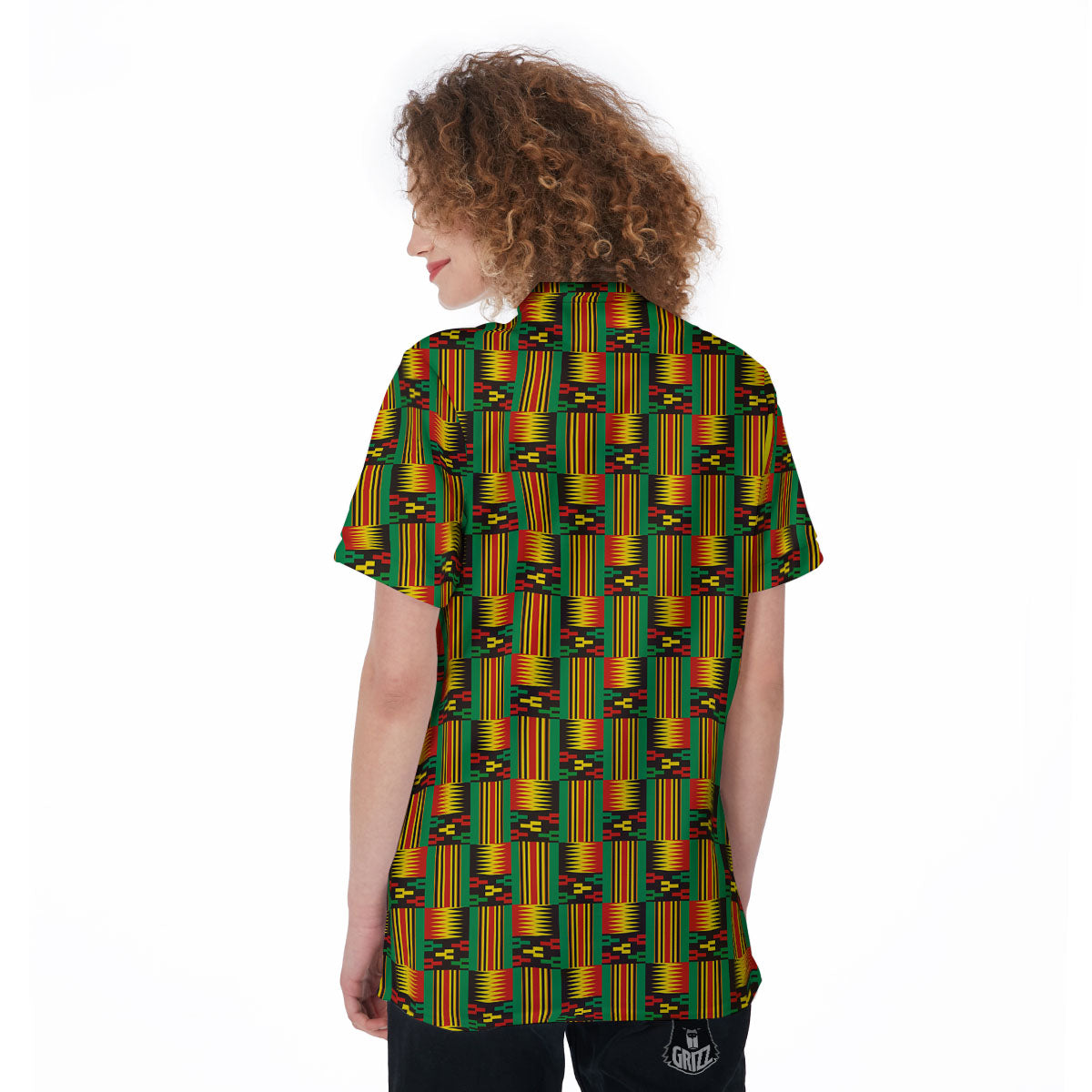 Pattern Kente Print Women's Golf Shirts-grizzshop