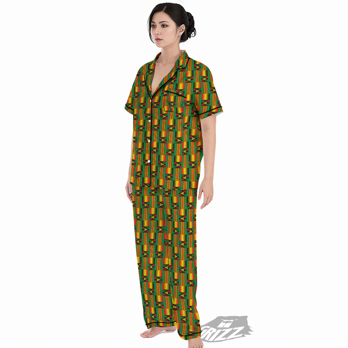 Pattern Kente Print Women's Pajamas Set-grizzshop
