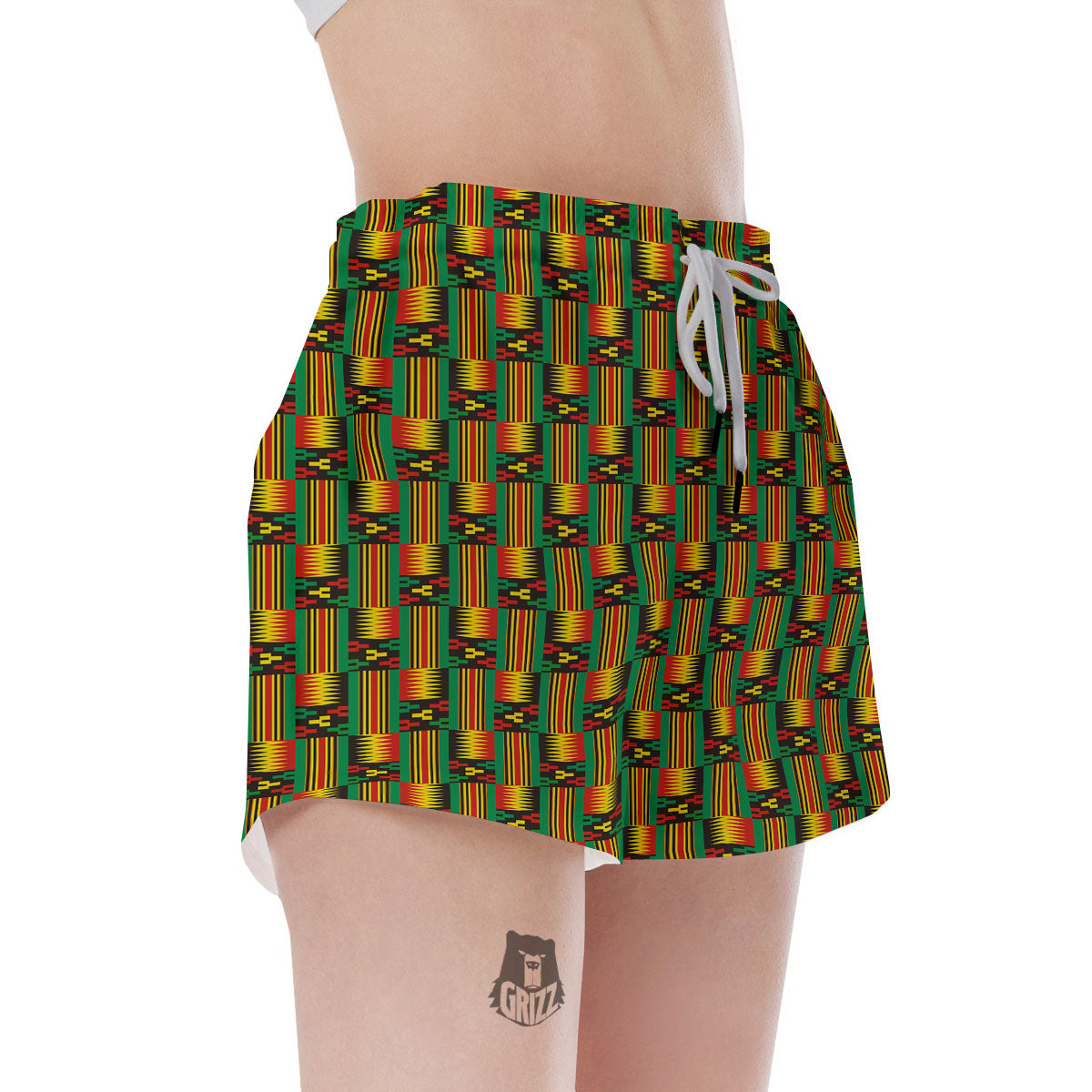 Pattern Kente Print Women's Shorts-grizzshop