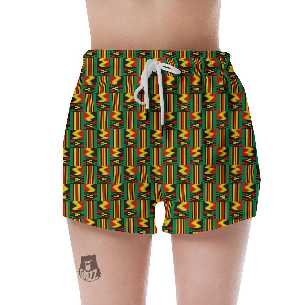 Pattern Kente Print Women's Shorts-grizzshop