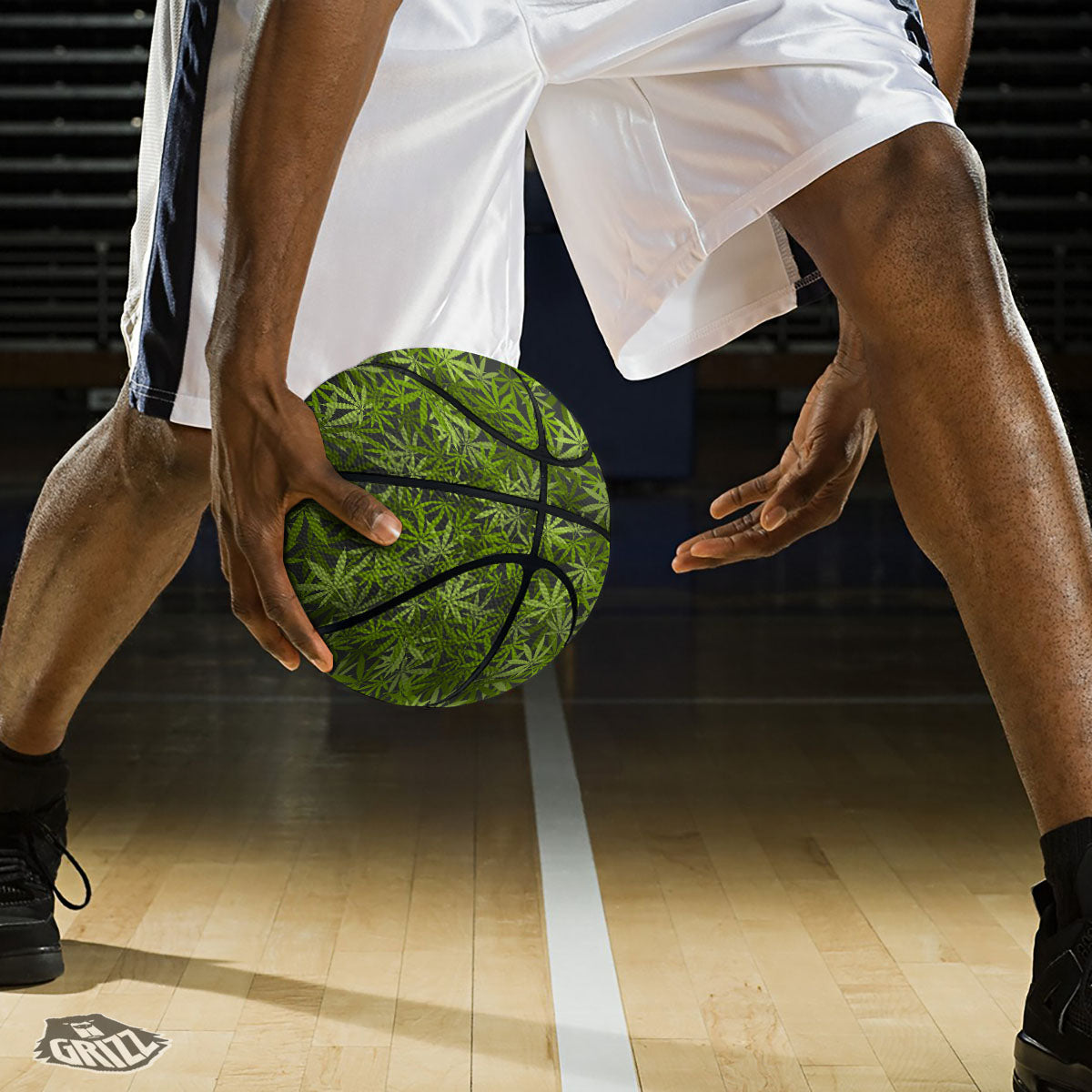 Pattern Leaf Marijuana Print Basketball-grizzshop