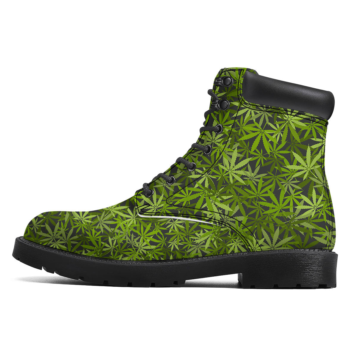 Pattern Leaf Marijuana Print Boots-grizzshop