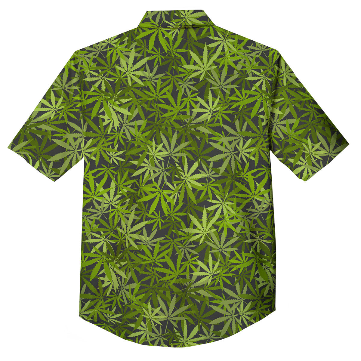 Pattern Leaf Marijuana Print Button Up Shirt-grizzshop