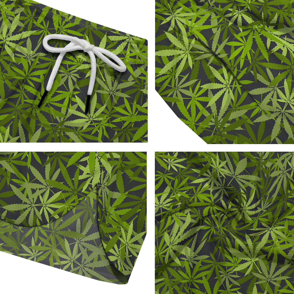 Pattern Leaf Marijuana Print Men's Running Shorts-grizzshop