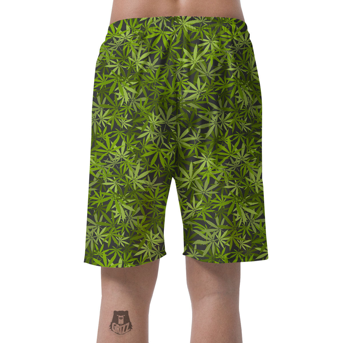 Pattern Leaf Marijuana Print Men's Shorts-grizzshop