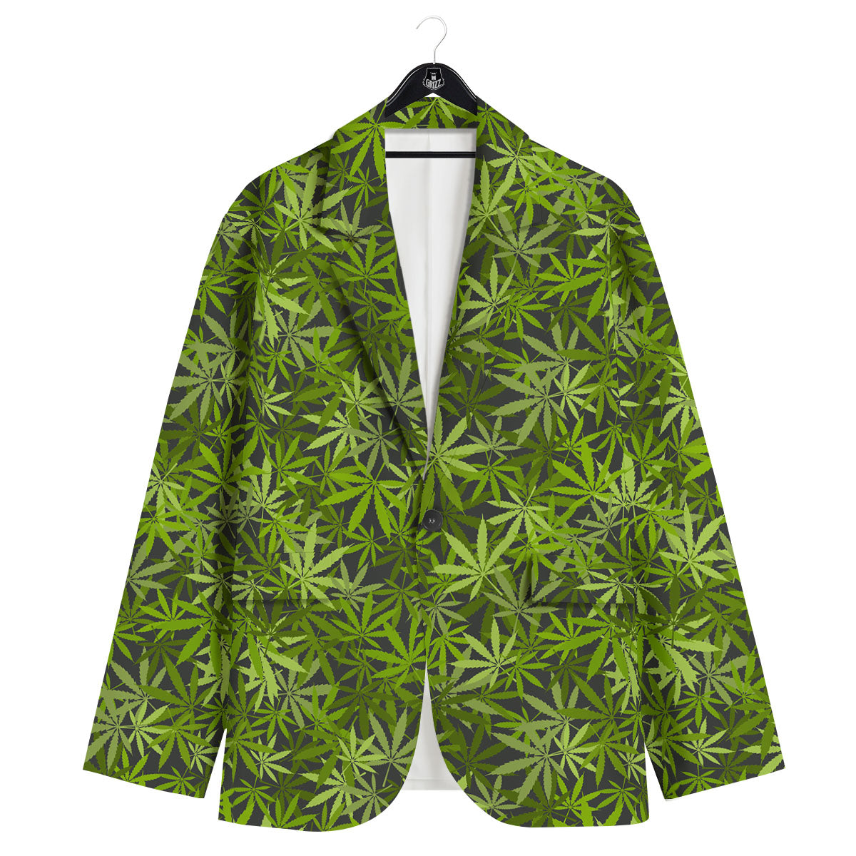 Pattern Leaf Marijuana Print Men's Sport Coat-grizzshop