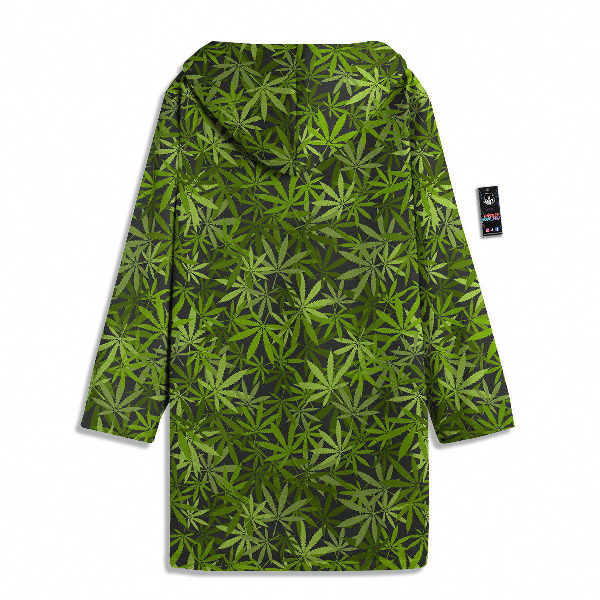 Pattern Leaf Marijuana Print Men's Windbreaker Jacket-grizzshop
