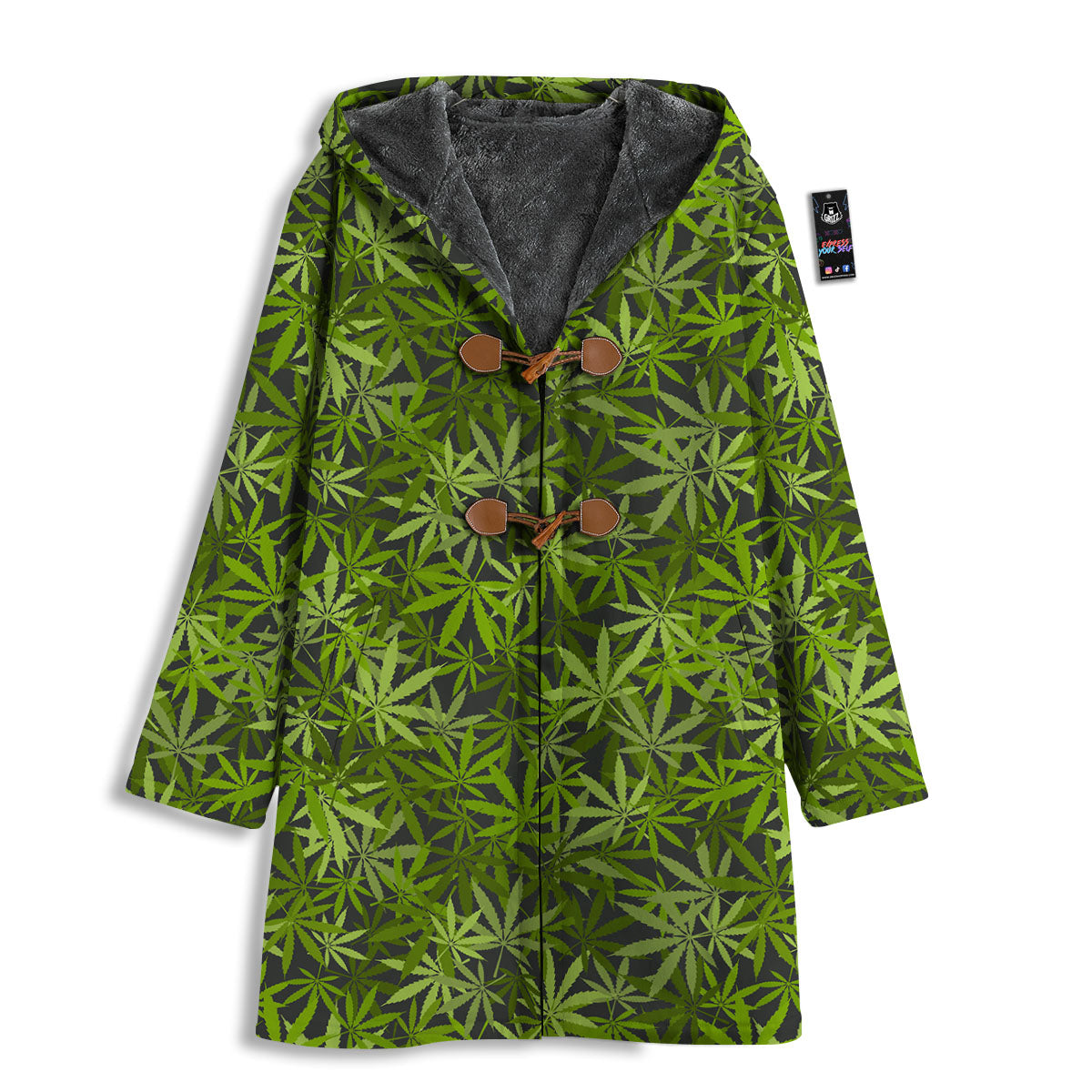 Pattern Leaf Marijuana Print Men's Windbreaker Jacket-grizzshop