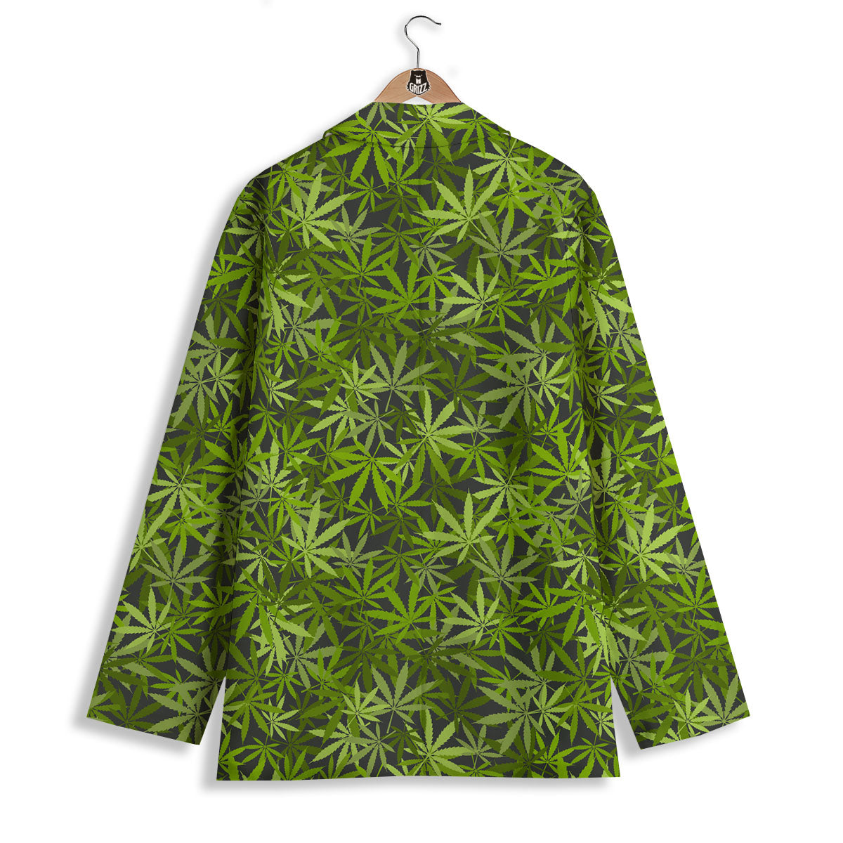 Pattern Leaf Marijuana Print Women's Blazer-grizzshop