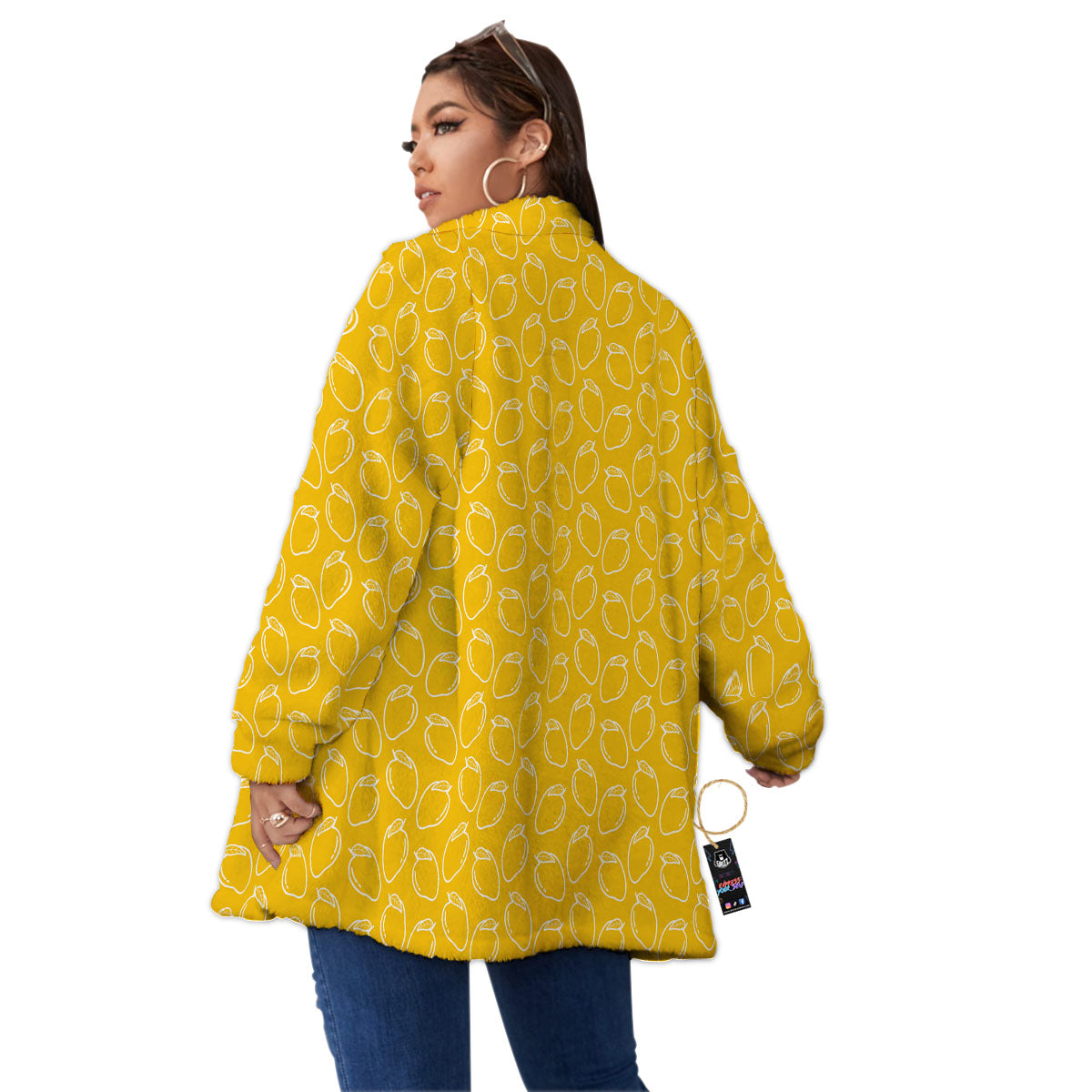 Pattern Mango Print Women's Sherpa Jacket-grizzshop