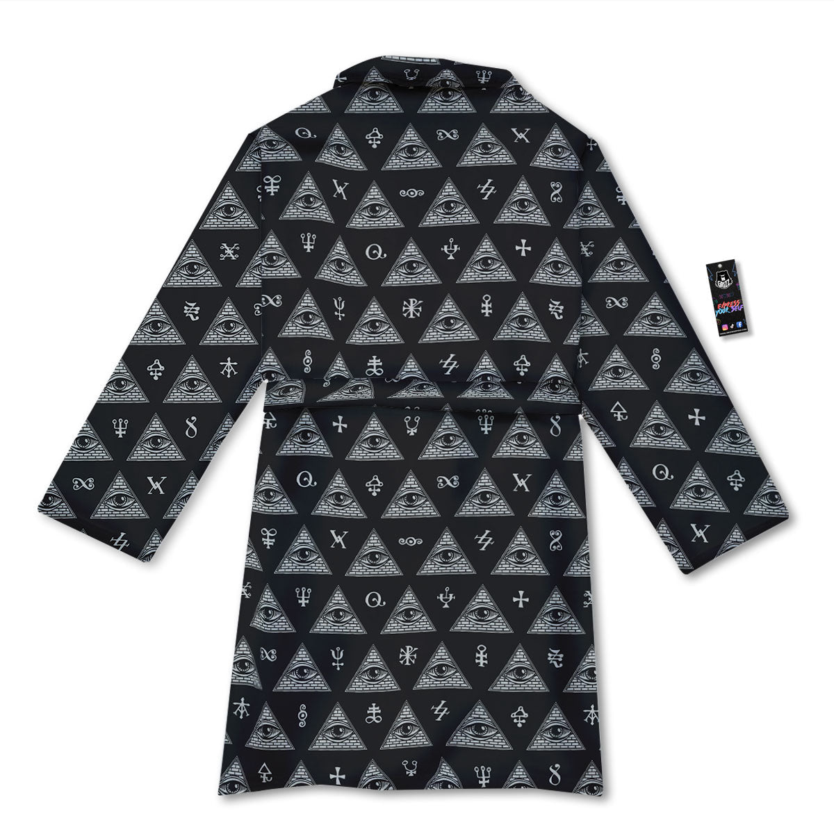 Pattern Masonic Eye Print Bathrobe-grizzshop