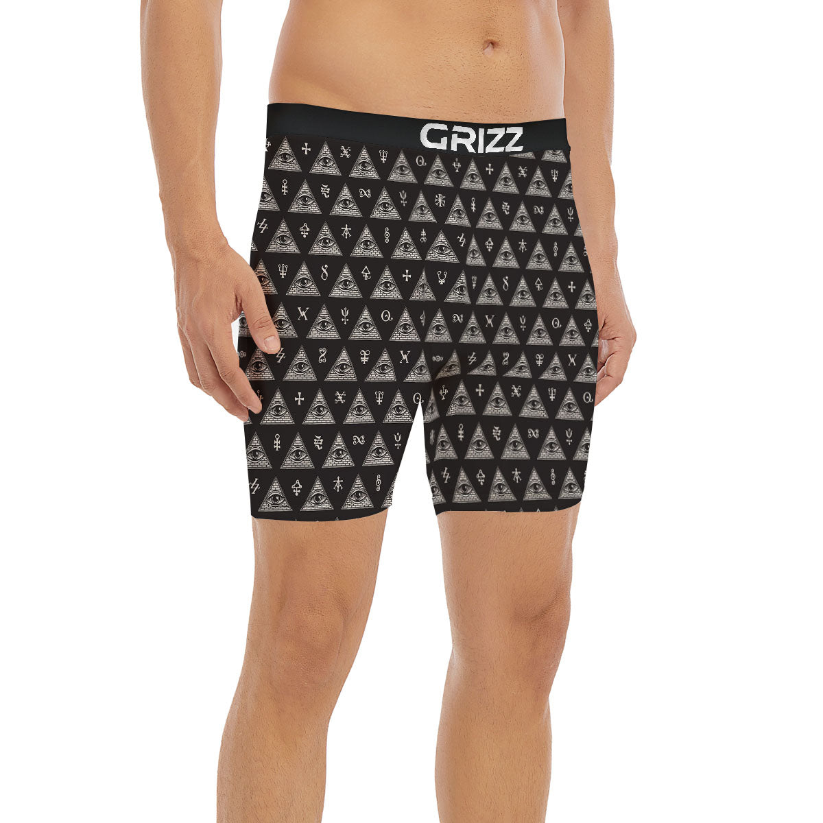 Pattern Masonic Eye Print Boxer Briefs-grizzshop