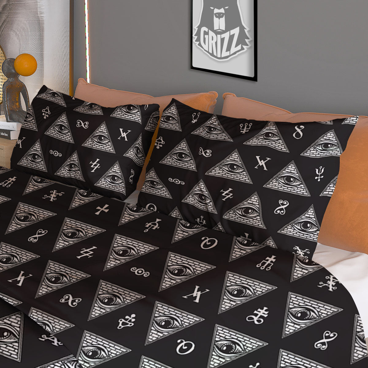 Pattern Masonic Eye Print Duvet Cover Bedding Set-grizzshop