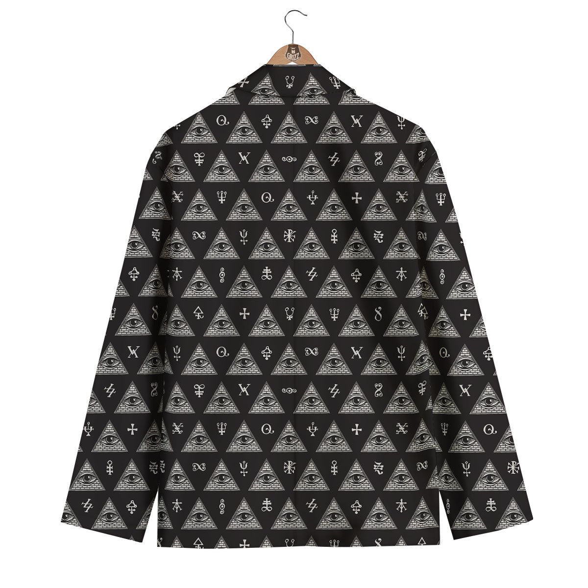 Pattern Masonic Eye Print Men's Blazer-grizzshop