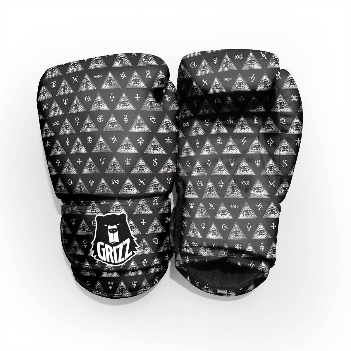 Pattern Masonic Eye Print Sparring Gloves-grizzshop