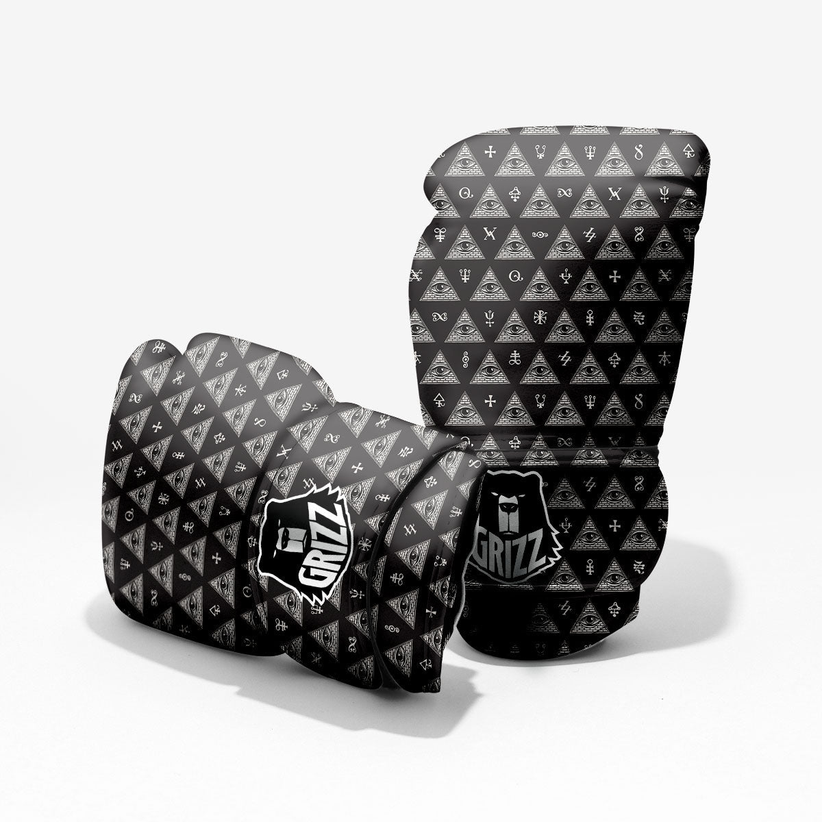 Pattern Masonic Eye Print Sparring Gloves-grizzshop