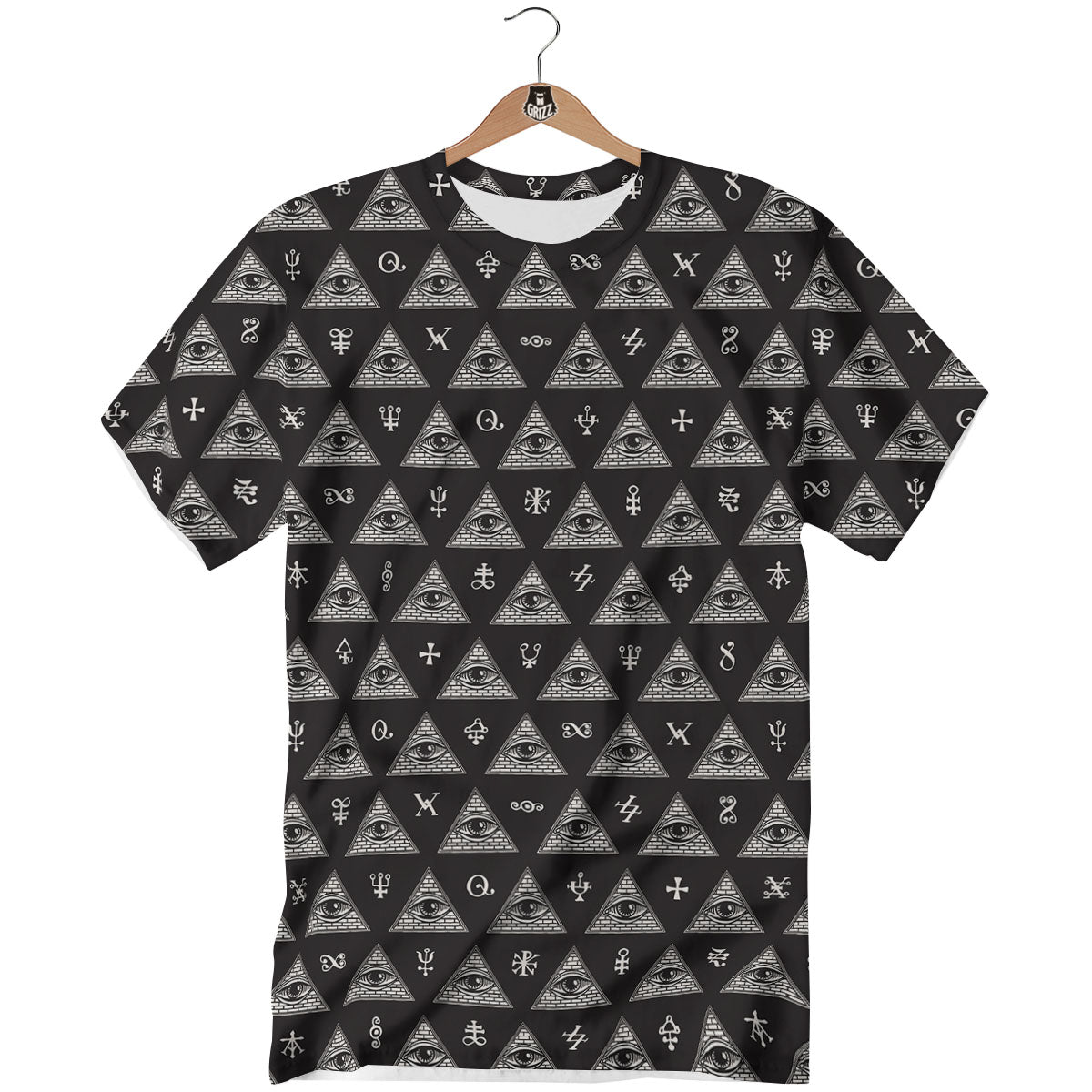 Pattern Masonic Eye Print T-Shirt-grizzshop