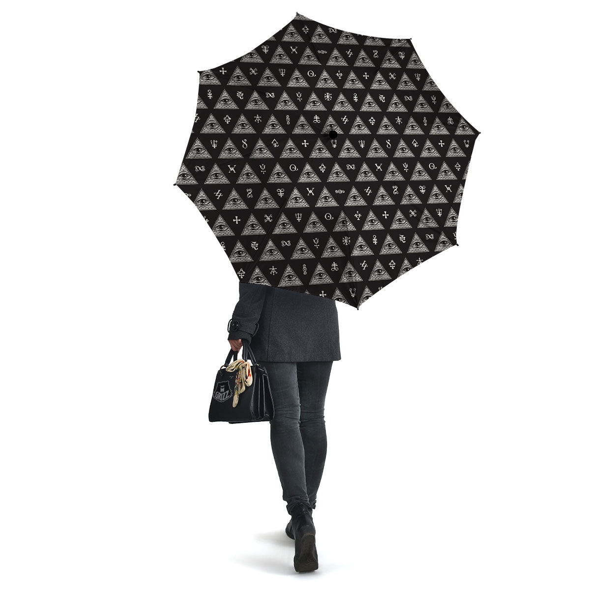 Pattern Masonic Eye Print Umbrella-grizzshop
