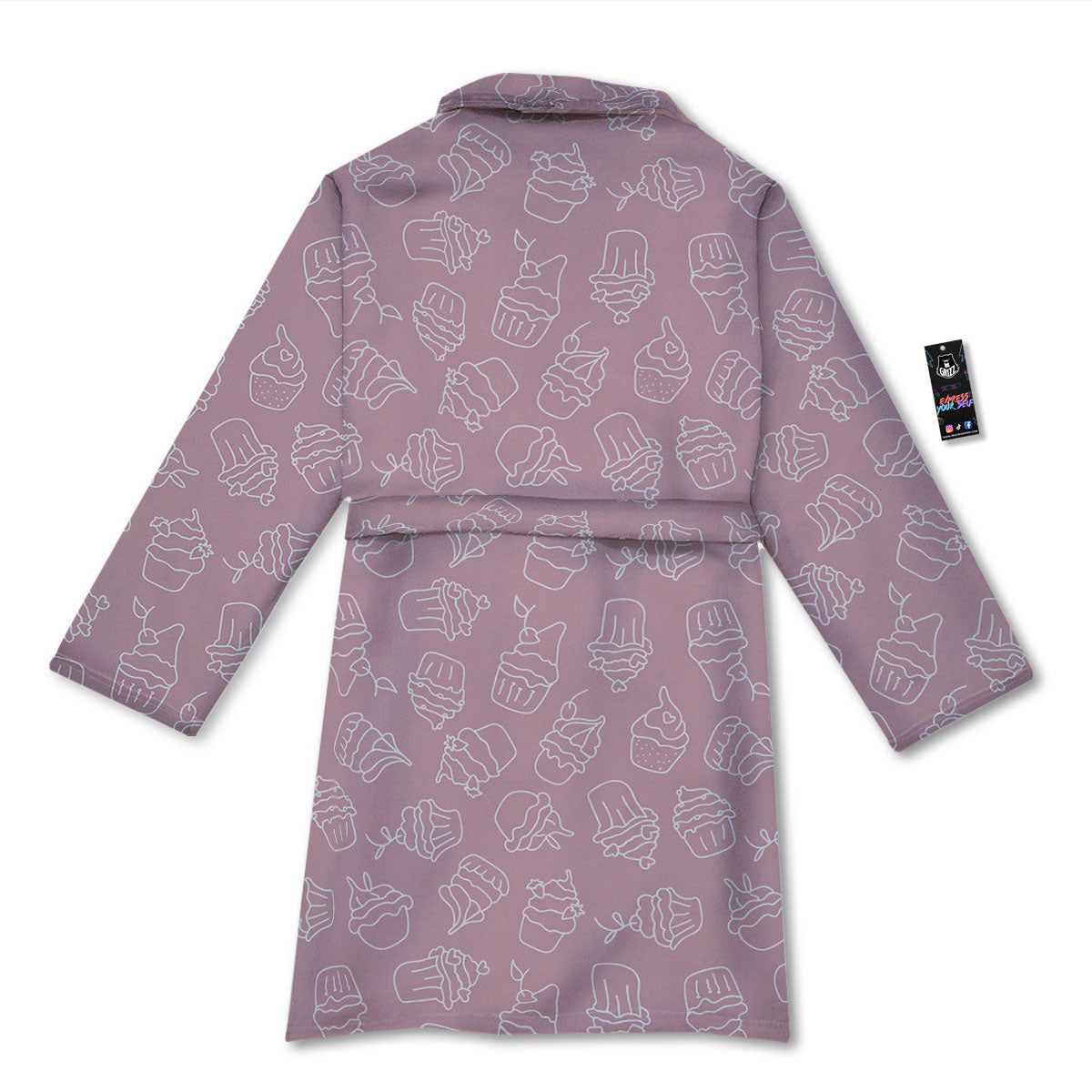 Pattern Mini Cupcake Print Bathrobe-grizzshop