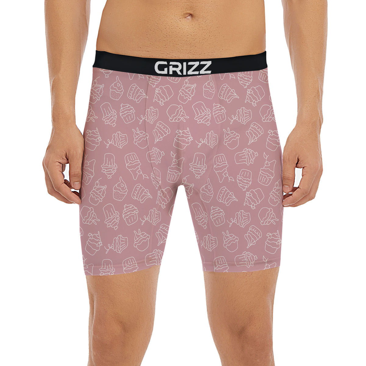 Pattern Mini Cupcake Print Boxer Briefs-grizzshop
