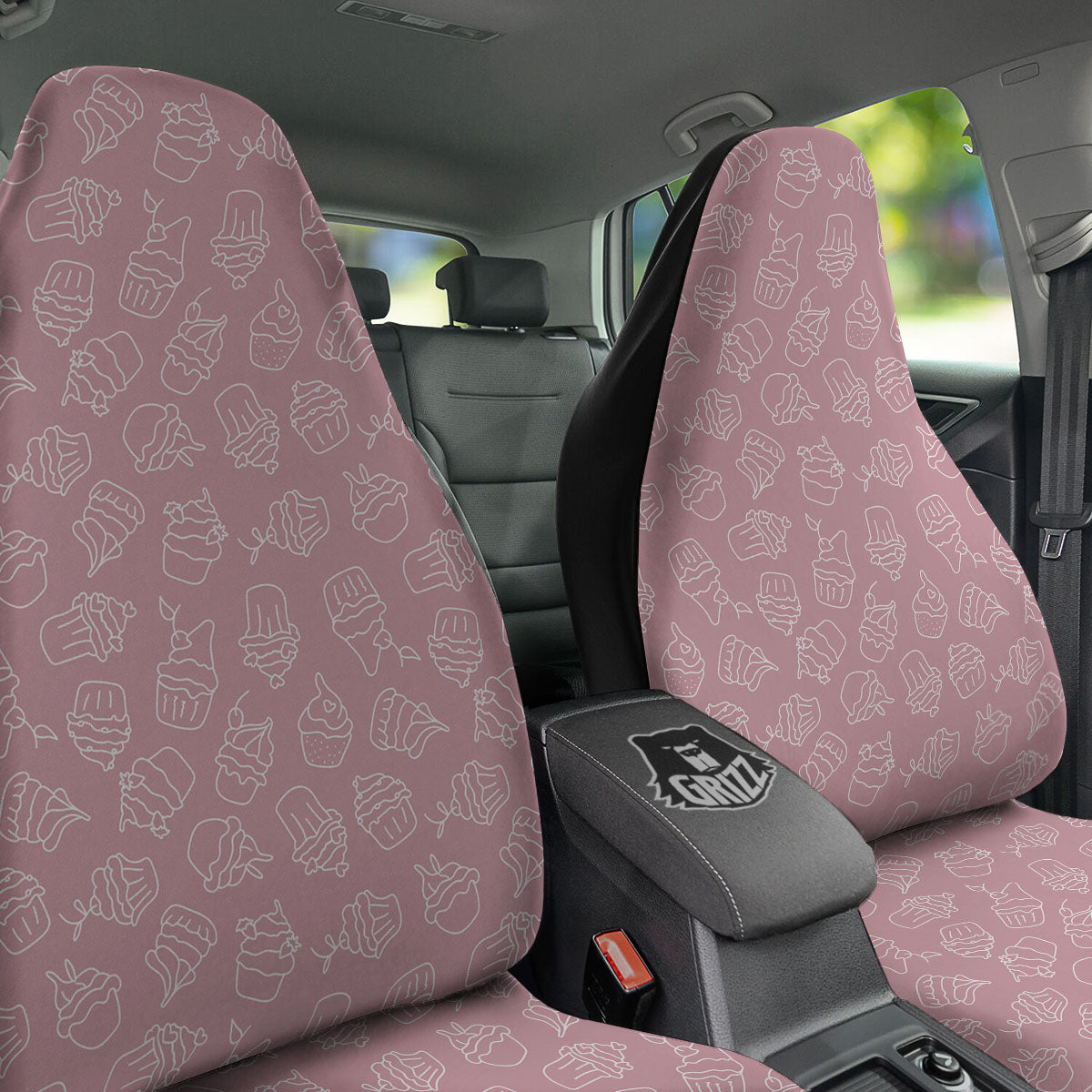 Pattern Mini Cupcake Print Car Seat Covers-grizzshop