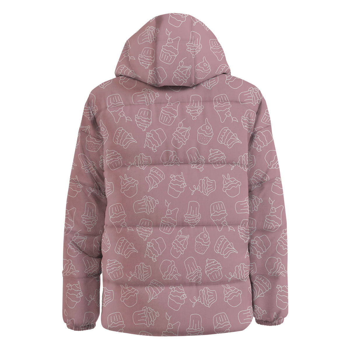 Pattern Mini Cupcake Print Down Jacket-grizzshop