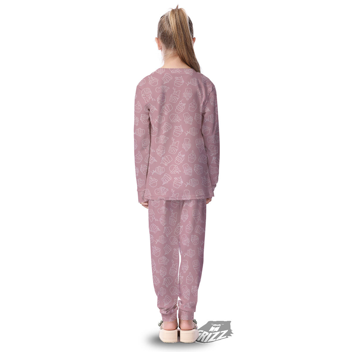 Pattern Mini Cupcake Print Kid's Pajamas-grizzshop
