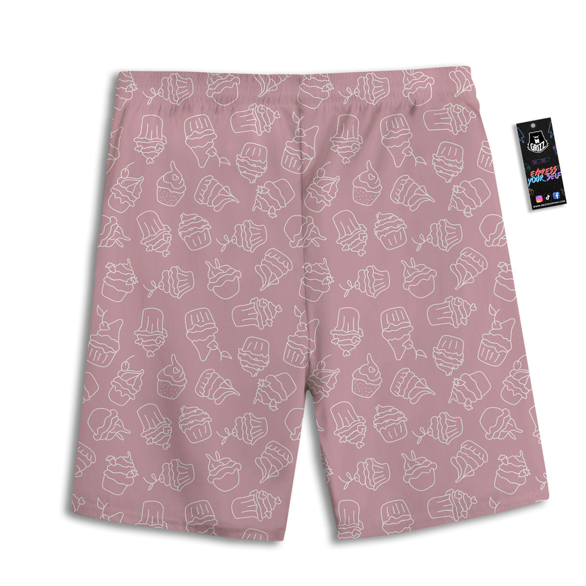Pattern Mini Cupcake Print Men's Athletic Shorts