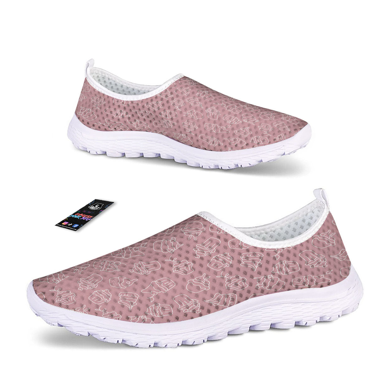 Pattern Mini Cupcake Print Nurse Shoes-grizzshop
