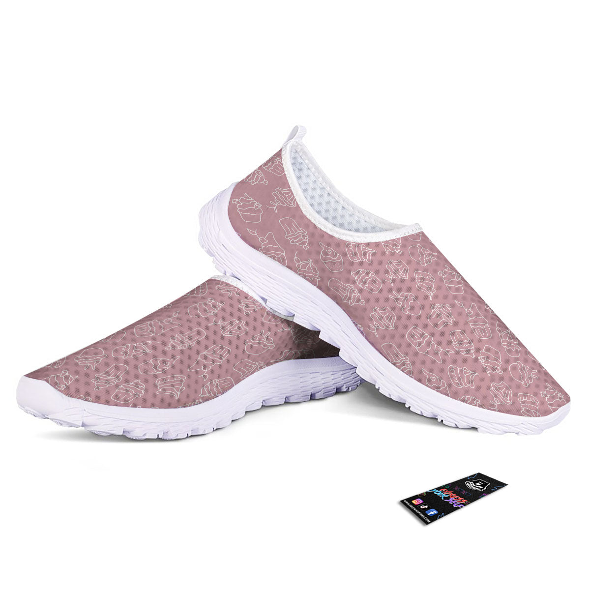 Pattern Mini Cupcake Print Nurse Shoes-grizzshop