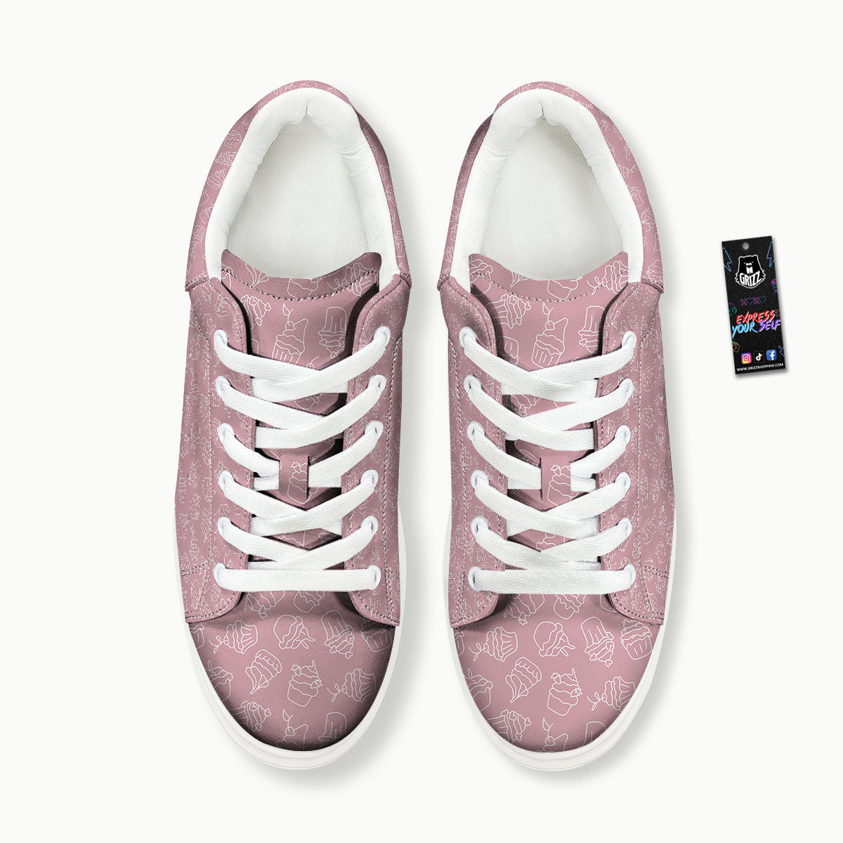 Pattern Mini Cupcake Print Platform Shoes-grizzshop