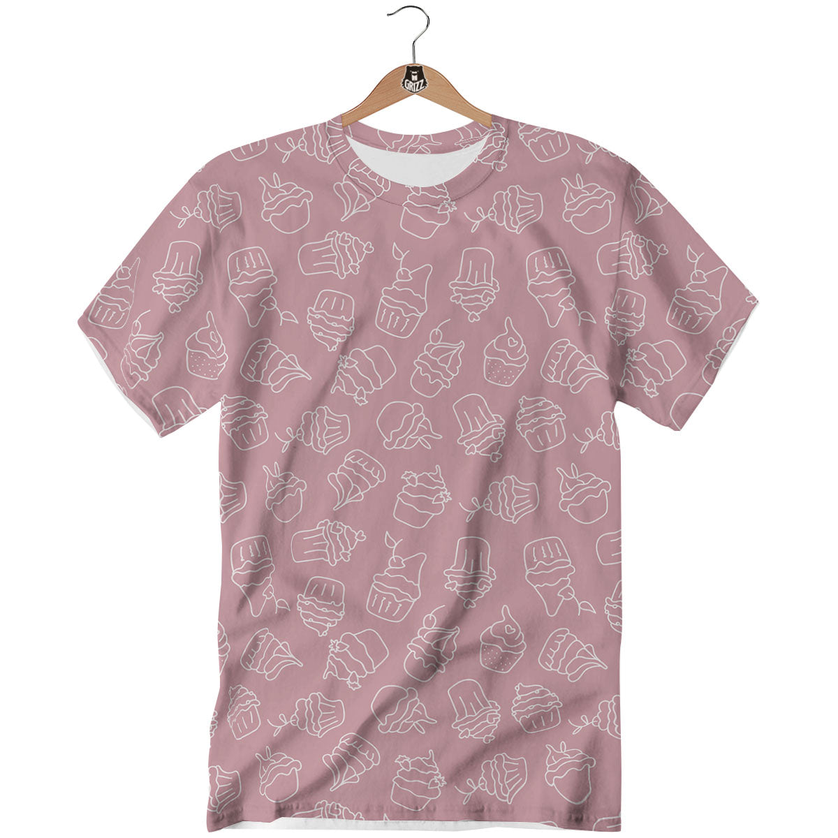 Pattern Mini Cupcake Print T-Shirt-grizzshop