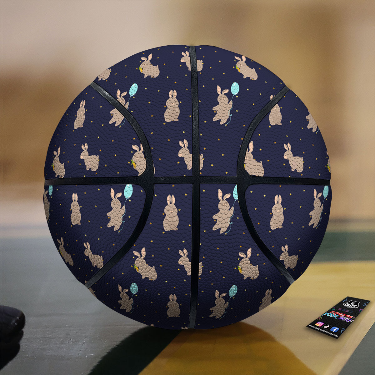 Pattern Mini Rabbit Print Basketball-grizzshop