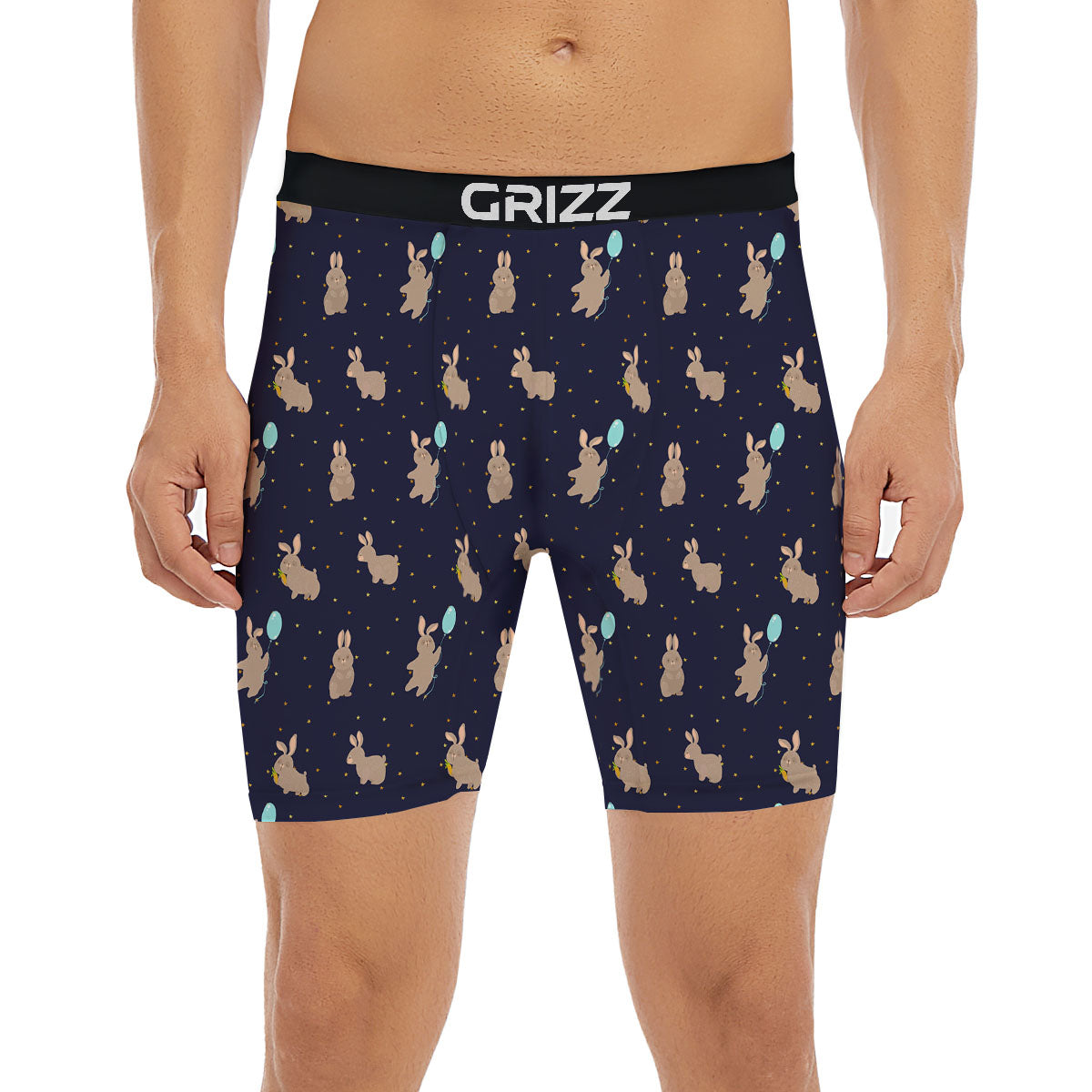 Pattern Mini Rabbit Print Boxer Briefs-grizzshop