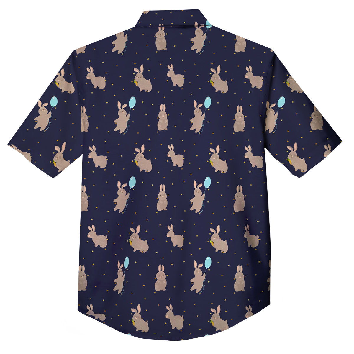 Pattern Mini Rabbit Print Button Up Shirt-grizzshop