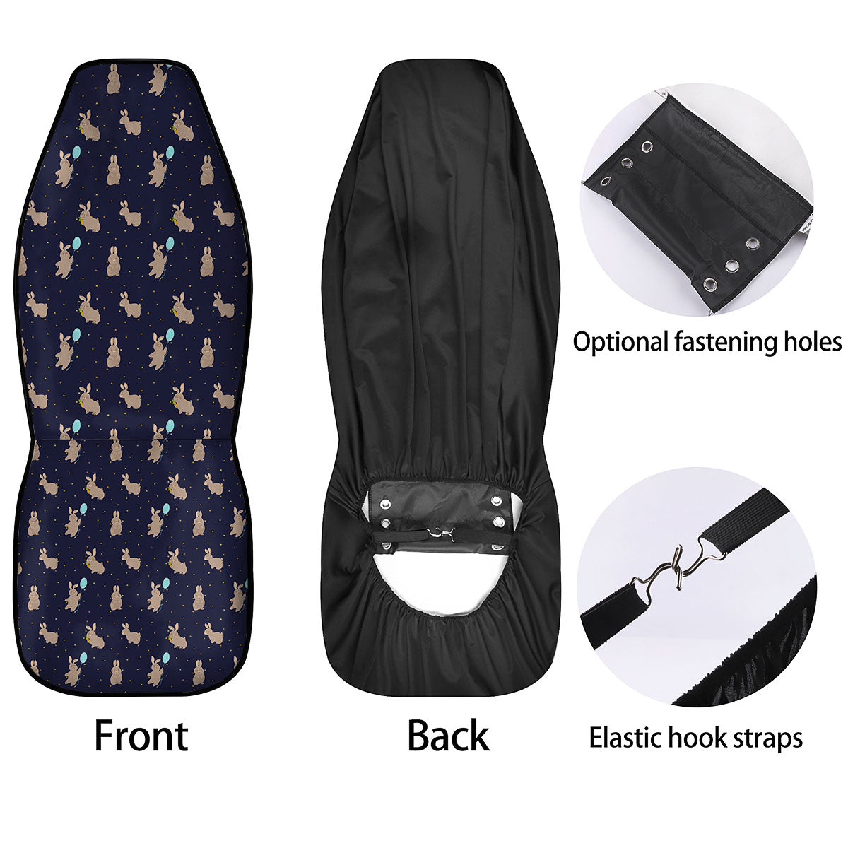 Pattern Mini Rabbit Print Car Seat Covers-grizzshop