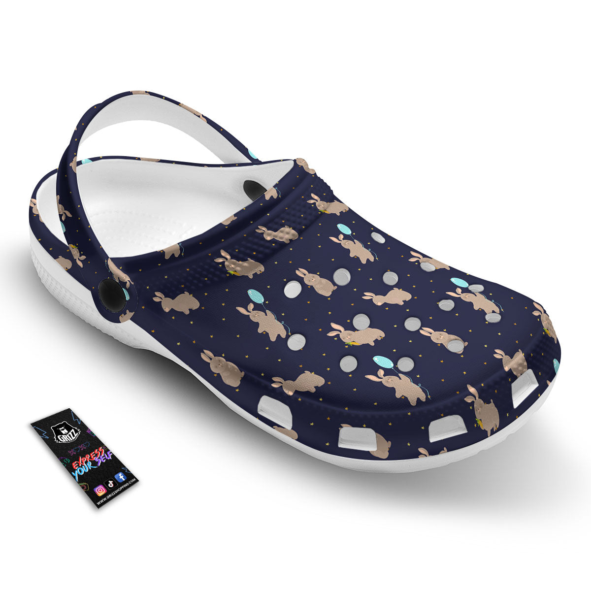Pattern Mini Rabbit Print Clog-grizzshop