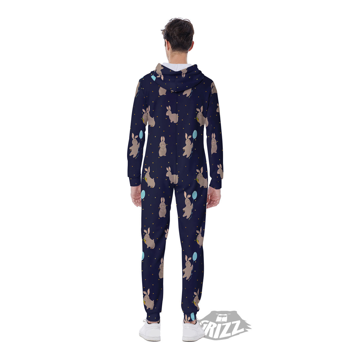 Pattern Mini Rabbit Print Men's Jumpsuit-grizzshop