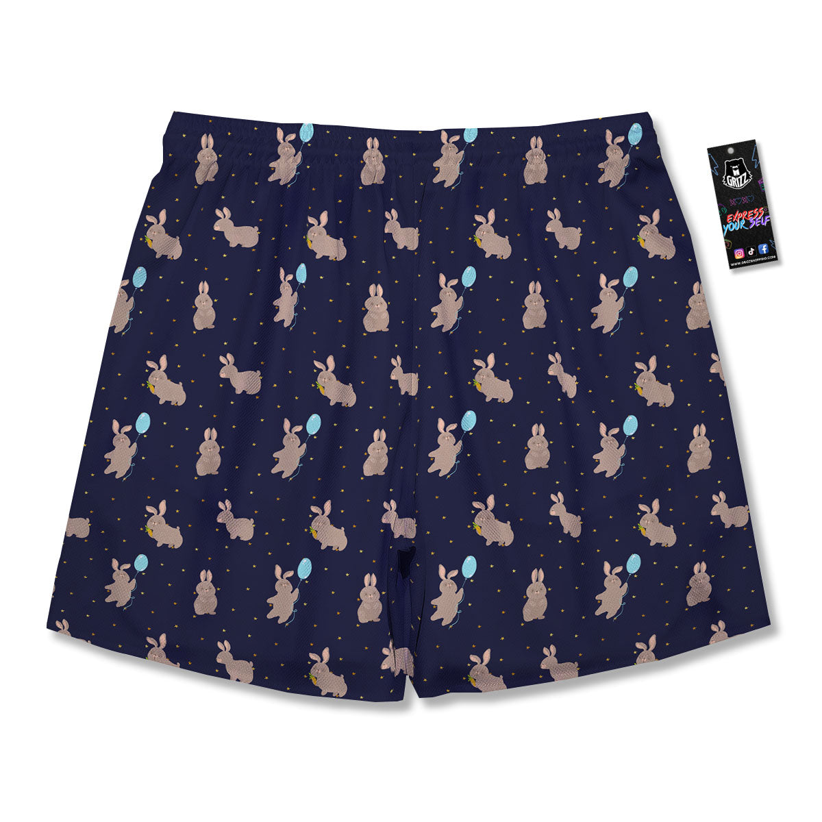 Pattern Mini Rabbit Print Men's Running Shorts-grizzshop