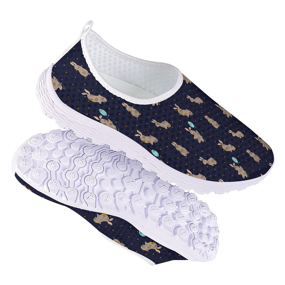 Pattern Mini Rabbit Print Nurse Shoes-grizzshop