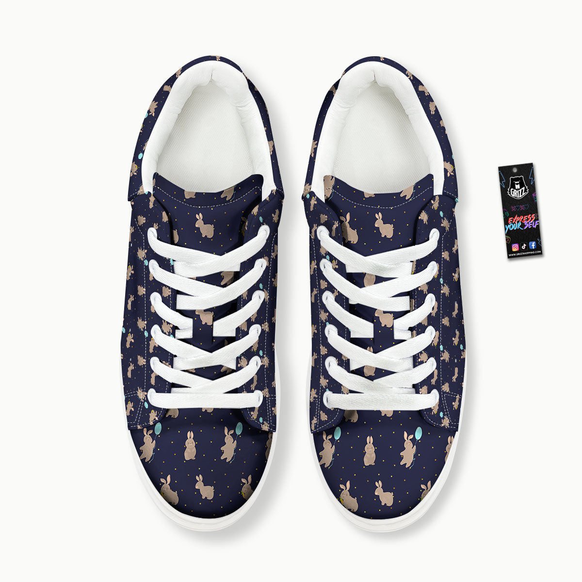 Pattern Mini Rabbit Print Platform Shoes-grizzshop