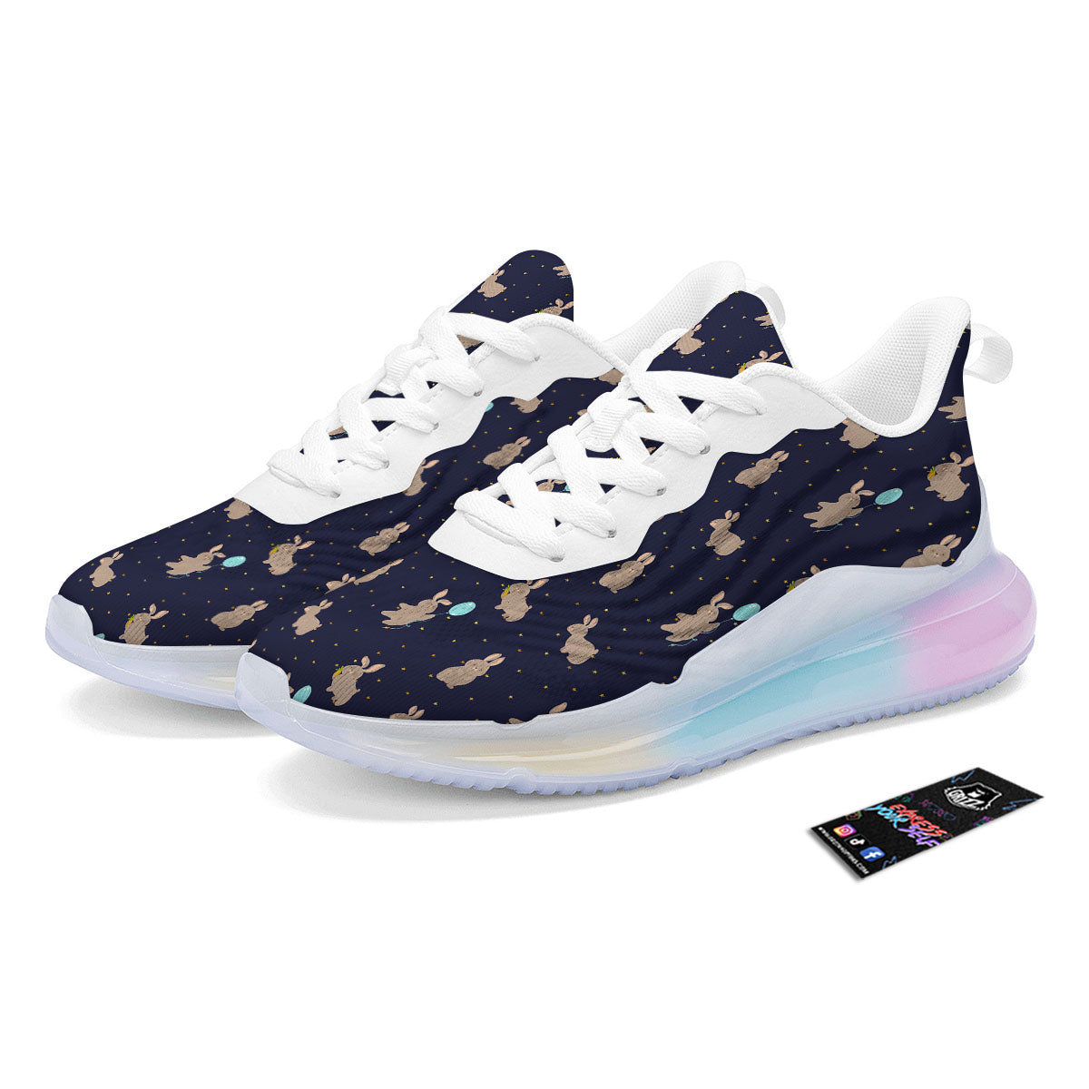 Pattern Mini Rabbit Print Running Sneakers-grizzshop