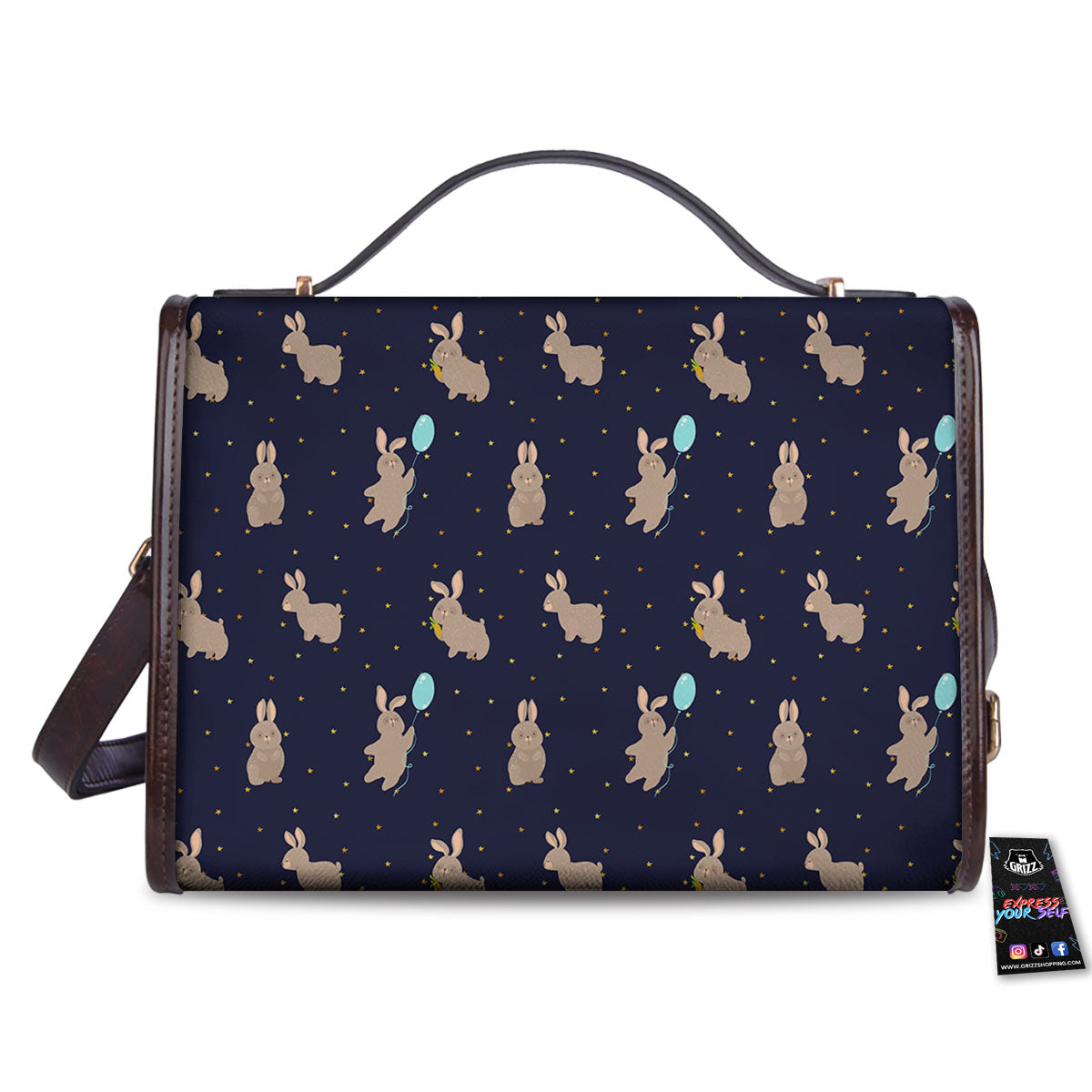Pattern Mini Rabbit Print Women's Satchel Bag-grizzshop