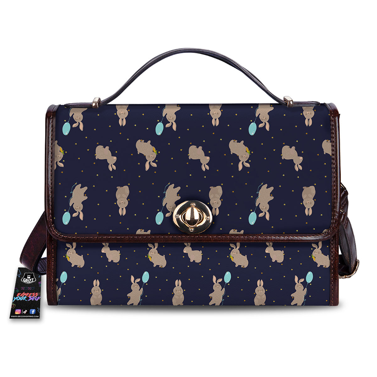 Pattern Mini Rabbit Print Women's Satchel Bag-grizzshop