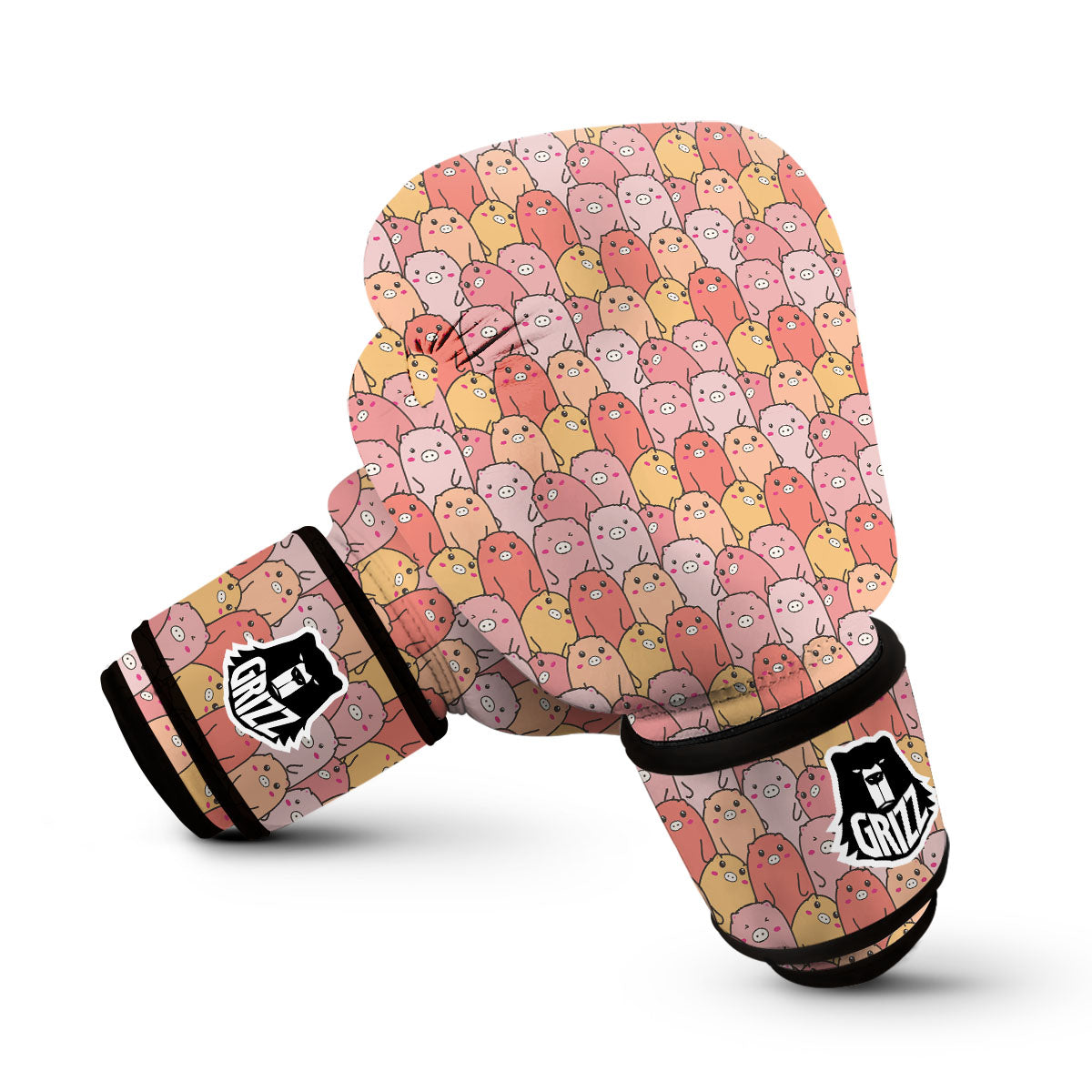 Pattern Pig Print Boxing Gloves-grizzshop
