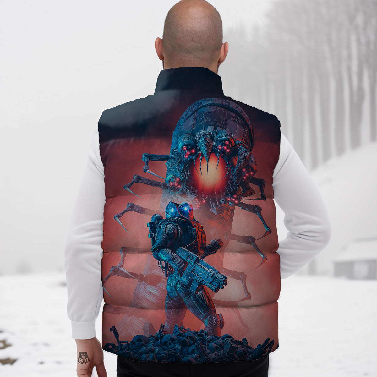 Pattern Pig Print Down Vest